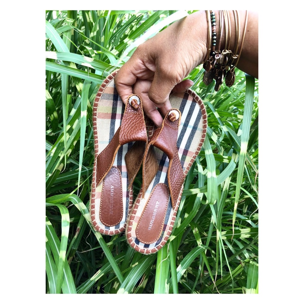 Burberry wedge espadrille sandals
